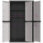vidaXL Armario de almacenaje exterior PP gris y negro 97x37x165 cm vidaXL Armario de almacenaje exterior PP gris y negro 97x37x165 cm
