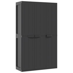 vidaXL Armario de almacenaje exterior PP negro 97x37x165 cm
