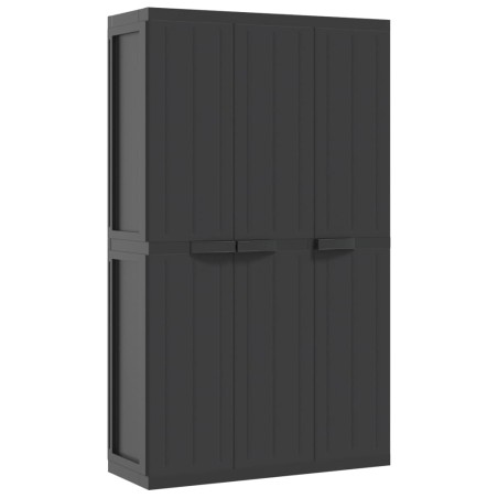 vidaXL Armario de almacenaje exterior PP negro 97x37x165 cm