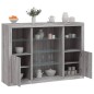 vidaXL Aparador con luz LED 3 pzas madera de ingeniería gris Sonoma vidaXL Aparador con luz LED 3 pzas madera de ingeniería gris Sonoma