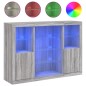 vidaXL Aparador con luz LED 3 pzas madera de ingeniería gris Sonoma vidaXL Aparador con luz LED 3 pzas madera de ingeniería gris Sonoma