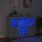 vidaXL Aparador con luz LED 3 pzas madera de ingeniería gris Sonoma vidaXL Aparador con luz LED 3 pzas madera de ingeniería gris Sonoma