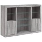 vidaXL Aparador con luz LED 3 pzas madera de ingeniería gris Sonoma vidaXL Aparador con luz LED 3 pzas madera de ingeniería gris Sonoma