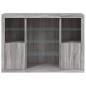 vidaXL Aparador con luz LED 3 pzas madera de ingeniería gris Sonoma vidaXL Aparador con luz LED 3 pzas madera de ingeniería gris Sonoma