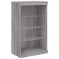 vidaXL Aparador con luz LED 3 pzas madera de ingeniería gris Sonoma vidaXL Aparador con luz LED 3 pzas madera de ingeniería gris Sonoma