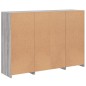 vidaXL Aparador con luz LED 3 pzas madera de ingeniería gris Sonoma vidaXL Aparador con luz LED 3 pzas madera de ingeniería gris Sonoma