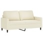 vidaXL Sofá de 2 plazas terciopelo color crema 140 cm vidaXL Sofá de 2 plazas terciopelo color crema 140 cm