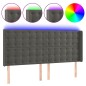 vidaXL Cabecero con LED de terciopelo gris oscuro 203x16x118/128 cm vidaXL Cabecero con LED de terciopelo gris oscuro 203x16x118/128 cm