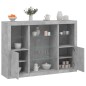 vidaXL Aparador con luz LED 3 pzas madera de ingeniería gris hormigón vidaXL Aparador con luz LED 3 pzas madera de ingeniería gris hormigón
