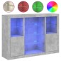 vidaXL Aparador con luz LED 3 pzas madera de ingeniería gris hormigón vidaXL Aparador con luz LED 3 pzas madera de ingeniería gris hormigón