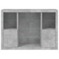 vidaXL Aparador con luz LED 3 pzas madera de ingeniería gris hormigón vidaXL Aparador con luz LED 3 pzas madera de ingeniería gris hormigón