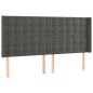 vidaXL Cabecero con LED de terciopelo gris oscuro 203x16x118/128 cm vidaXL Cabecero con LED de terciopelo gris oscuro 203x16x118/128 cm