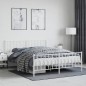 vidaXL Estructura cama metal con cabecero y estribo blanco 160x200 cm