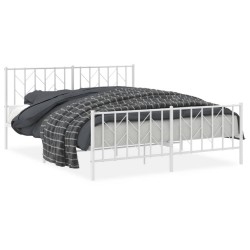 vidaXL Estructura cama metal con cabecero y estribo blanco 160x200 cm