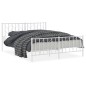 vidaXL Estructura cama metal con cabecero y estribo blanco 160x200 cm