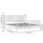 vidaXL Estructura cama metal con cabecero y estribo blanco 160x200 cm