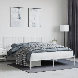 vidaXL Estructura de cama con cabecero metal blanca 160x200 cm