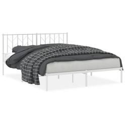 vidaXL Estructura de cama con cabecero metal blanca 160x200 cm