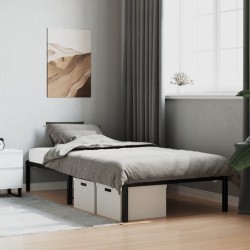vidaXL Estructura de cama de metal negro 107x203 cm