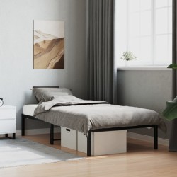 vidaXL Estructura de cama de metal negro 90x190 cm
