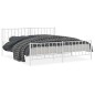 vidaXL Estructura cama metal con cabecero y estribo blanco 200x200 cm vidaXL Estructura cama metal con cabecero y estribo blanco 200x200 cm
