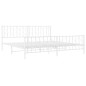 vidaXL Estructura cama metal con cabecero y estribo blanco 200x200 cm vidaXL Estructura cama metal con cabecero y estribo blanco 200x200 cm