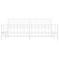 vidaXL Estructura cama metal con cabecero y estribo blanco 200x200 cm vidaXL Estructura cama metal con cabecero y estribo blanco 200x200 cm