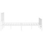 vidaXL Estructura cama metal con cabecero y estribo blanco 200x200 cm vidaXL Estructura cama metal con cabecero y estribo blanco 200x200 cm
