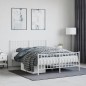 vidaXL Estructura cama metal con cabecero y estribo blanco 140x200 cm vidaXL Estructura cama metal con cabecero y estribo blanco 140x200 cm