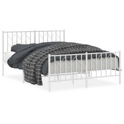 vidaXL Estructura cama metal con cabecero y estribo blanco 140x200 cm