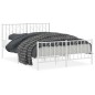 vidaXL Estructura cama metal con cabecero y estribo blanco 140x200 cm vidaXL Estructura cama metal con cabecero y estribo blanco 140x200 cm