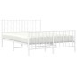 vidaXL Estructura cama metal con cabecero y estribo blanco 140x200 cm vidaXL Estructura cama metal con cabecero y estribo blanco 140x200 cm