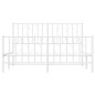 vidaXL Estructura cama metal con cabecero y estribo blanco 140x200 cm vidaXL Estructura cama metal con cabecero y estribo blanco 140x200 cm