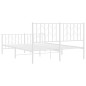 vidaXL Estructura cama metal con cabecero y estribo blanco 140x200 cm vidaXL Estructura cama metal con cabecero y estribo blanco 140x200 cm