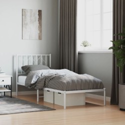 vidaXL Estructura de cama de metal con cabecero blanco 80x200 cm