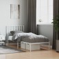 vidaXL Estructura de cama de metal con cabecero blanco 80x200 cm