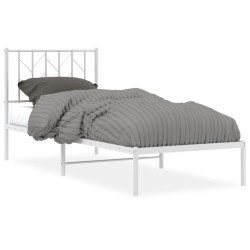 vidaXL Estructura de cama de metal con cabecero blanco 80x200 cm