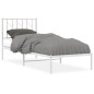 vidaXL Estructura de cama de metal con cabecero blanco 80x200 cm
