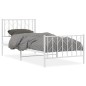 vidaXL Estructura cama metal con cabecero y pie cama blanca 90x190 cm vidaXL Estructura cama metal con cabecero y pie cama blanca 90x190 cm