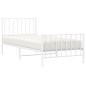 vidaXL Estructura cama metal con cabecero y pie cama blanca 90x190 cm vidaXL Estructura cama metal con cabecero y pie cama blanca 90x190 cm