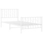 vidaXL Estructura cama metal con cabecero y pie cama blanca 90x190 cm vidaXL Estructura cama metal con cabecero y pie cama blanca 90x190 cm
