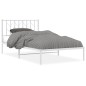 vidaXL Estructura de cama de metal con cabecero blanco 107x203 cm vidaXL Estructura de cama de metal con cabecero blanco 107x203 cm