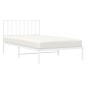 vidaXL Estructura de cama de metal con cabecero blanco 107x203 cm vidaXL Estructura de cama de metal con cabecero blanco 107x203 cm