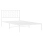 vidaXL Estructura de cama de metal con cabecero blanco 107x203 cm vidaXL Estructura de cama de metal con cabecero blanco 107x203 cm
