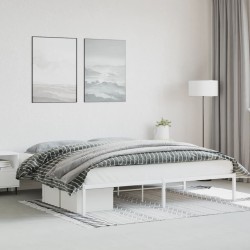 vidaXL Estructura de cama de metal blanco 193x203 cm