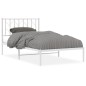 vidaXL Estructura de cama de metal con cabecero blanco 100x190 cm vidaXL Estructura de cama de metal con cabecero blanco 100x190 cm