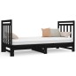 vidaXL Sofá cama extraíble madera maciza de pino negro 2x(90x190) cm vidaXL Sofá cama extraíble madera maciza de pino negro 2x(90x190) cm