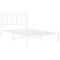 vidaXL Estructura de cama de metal con cabecero blanco 100x190 cm vidaXL Estructura de cama de metal con cabecero blanco 100x190 cm