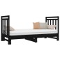 vidaXL Sofá cama extraíble madera maciza de pino negro 2x(90x190) cm vidaXL Sofá cama extraíble madera maciza de pino negro 2x(90x190) cm