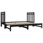 vidaXL Sofá cama extraíble madera maciza de pino negro 2x(90x190) cm vidaXL Sofá cama extraíble madera maciza de pino negro 2x(90x190) cm